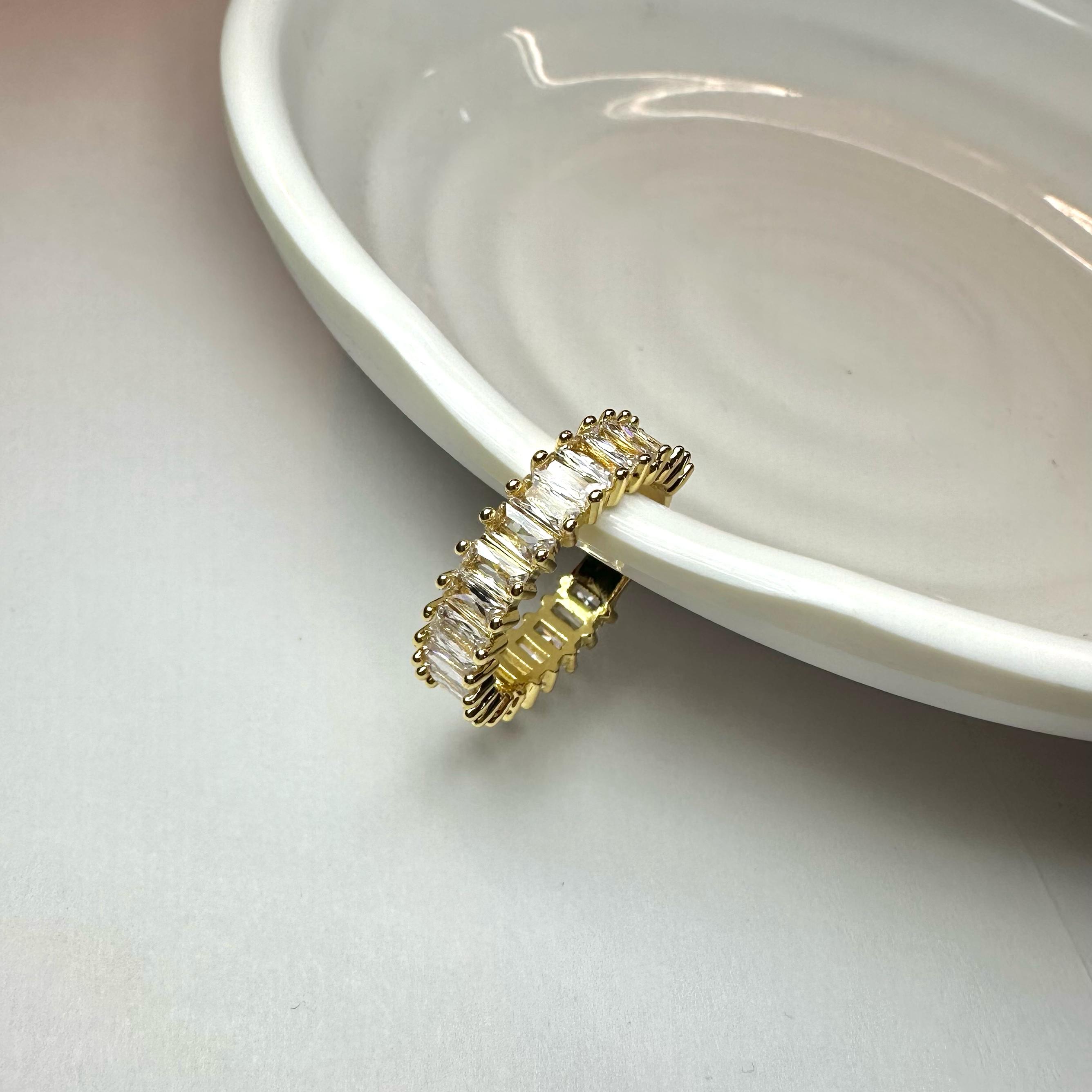 Anello Baguette Oro Bianco