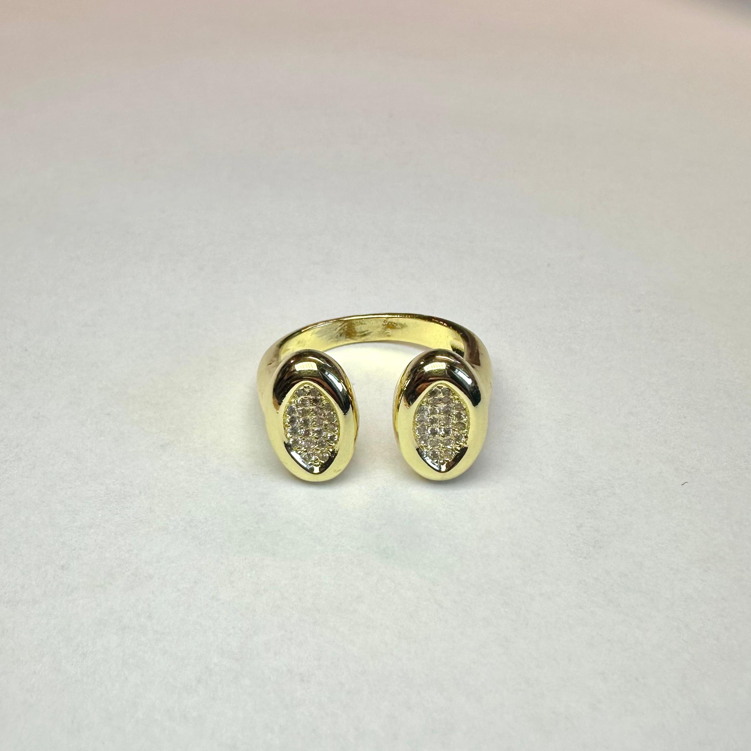 Anello Dual Zirconato Oro