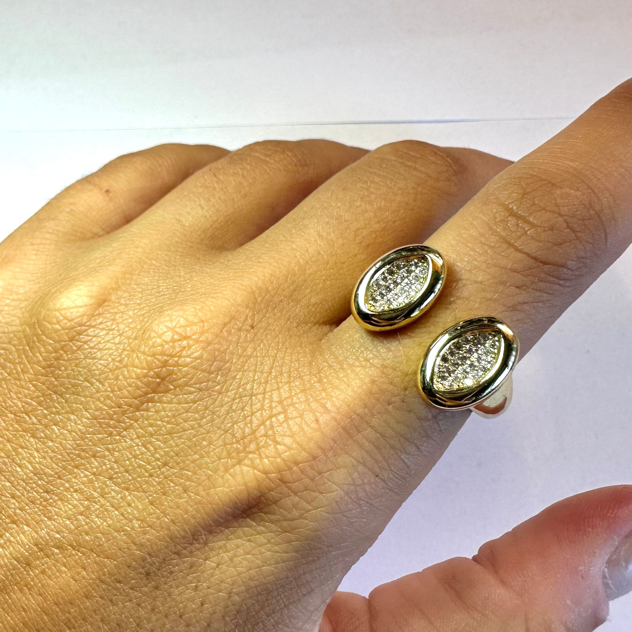 Anello Dual Zirconato Oro