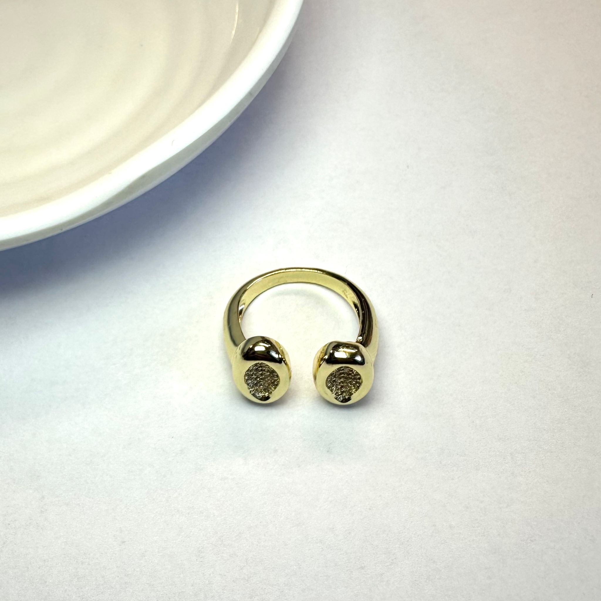 Anello Dual Zirconato Oro