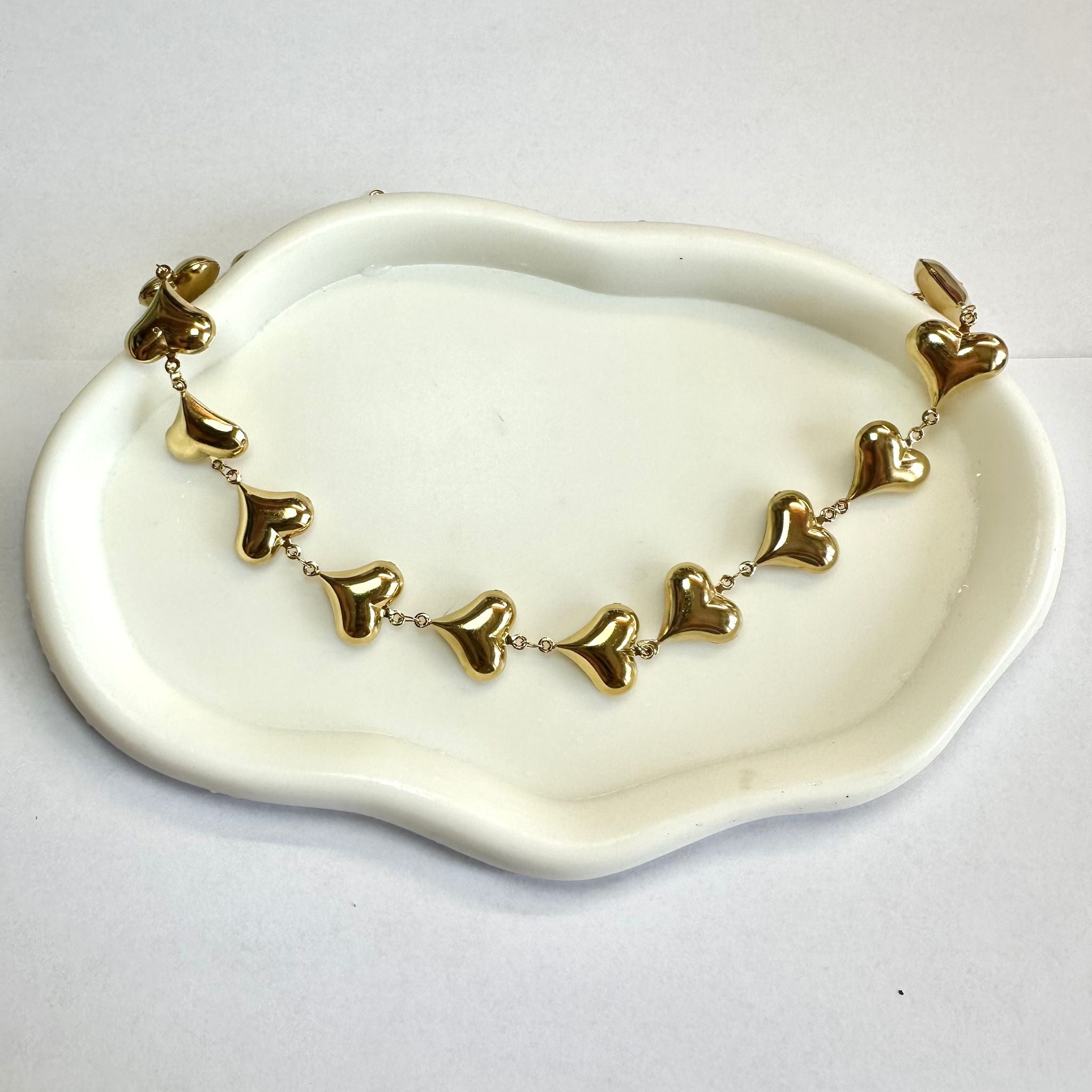 Collana Cuoricini Sonaglio Oro