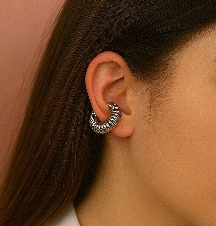 EarCuff Rigato Argento
