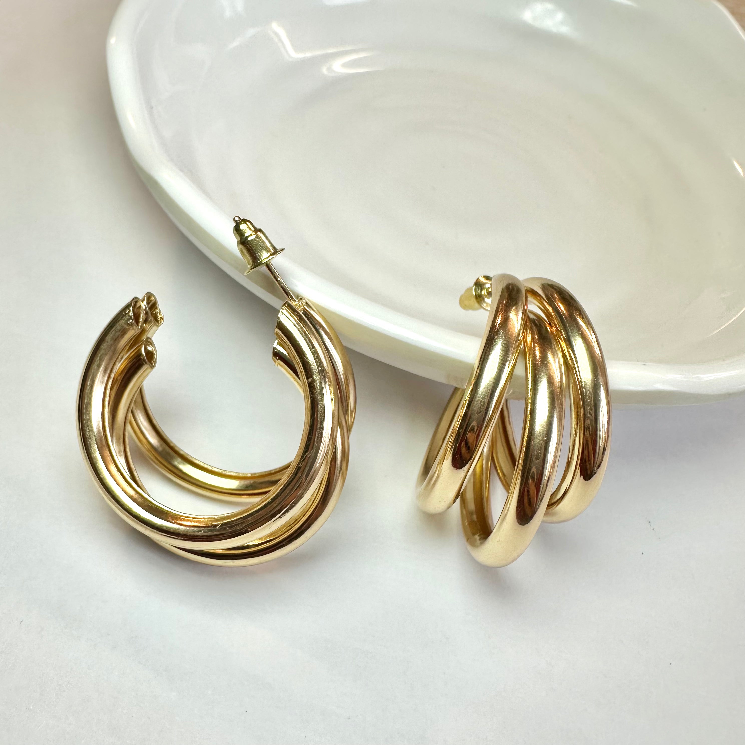 Orecchini Triple Big Oro