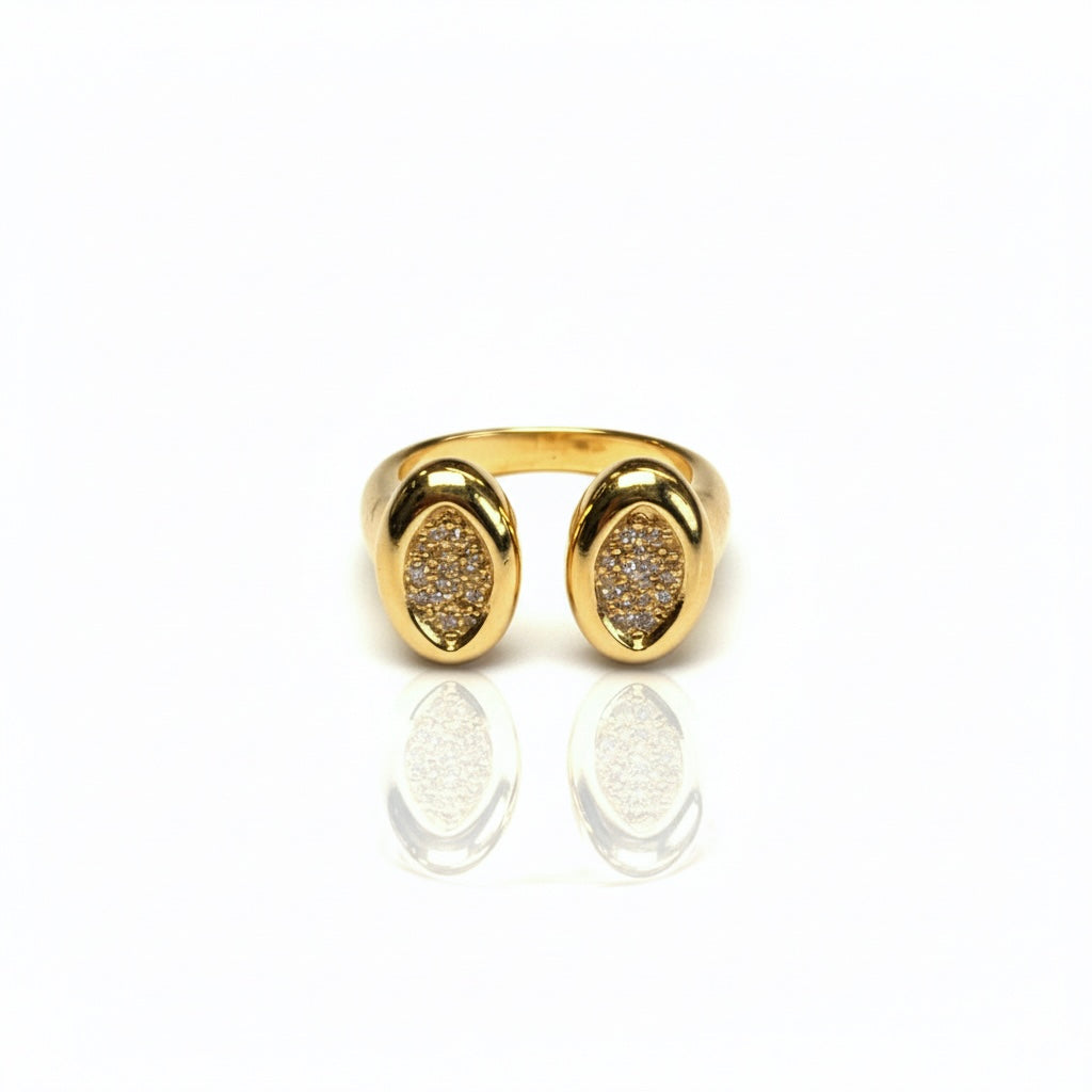 Anello Dual Zirconato Oro