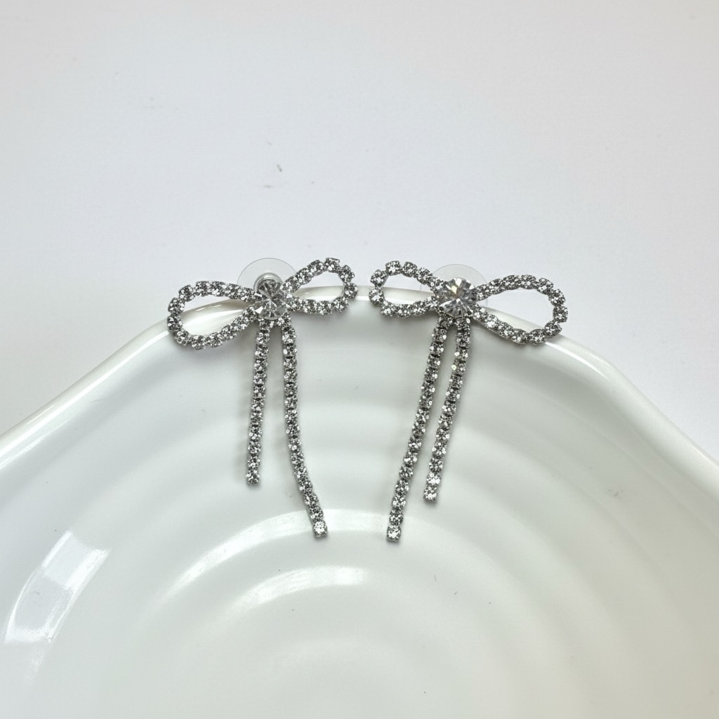 Orecchini Cristal Bow Argento