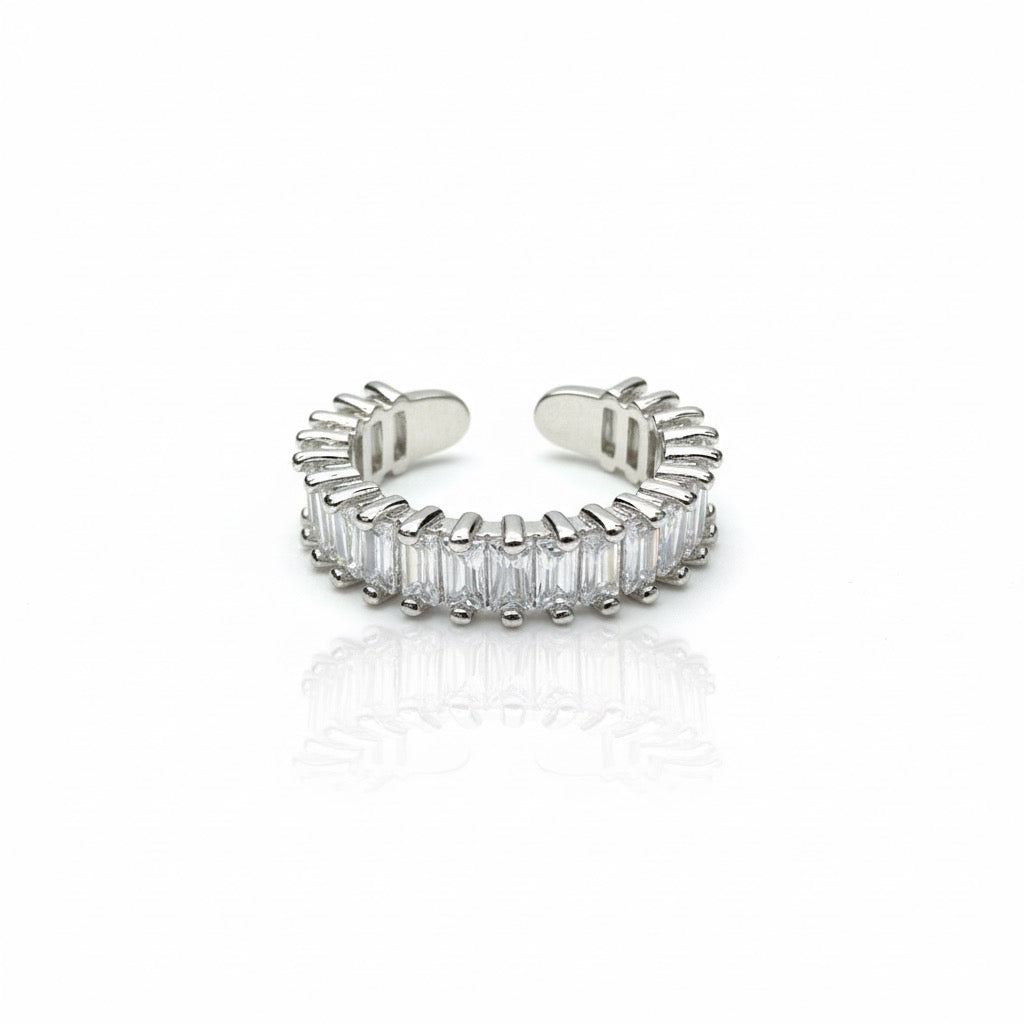 Anello Baguette Argento Bianco