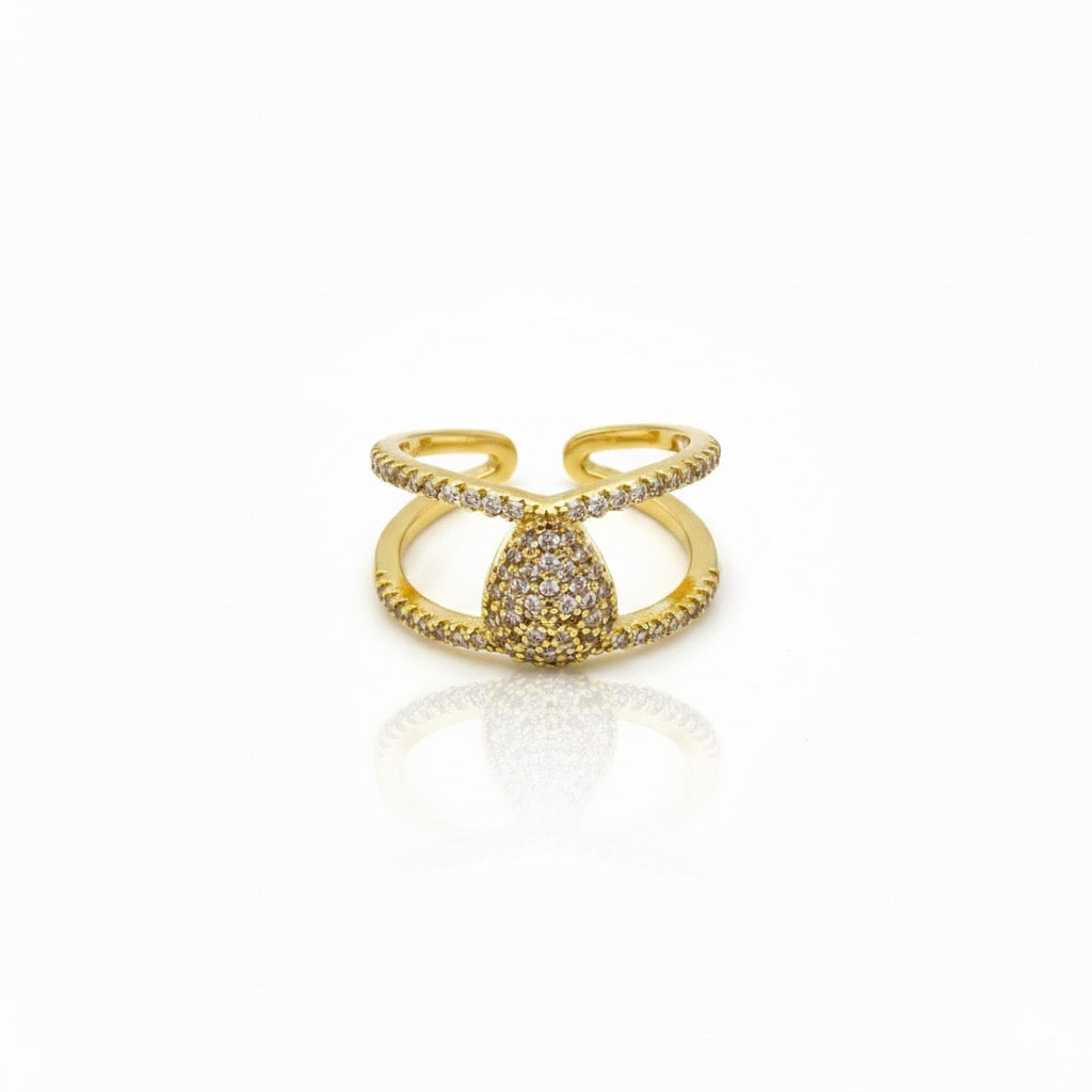 Anello Drop Oro Zirconato