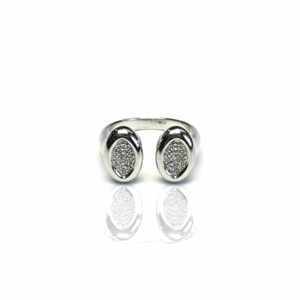 Anello Dual Zirconato Argento