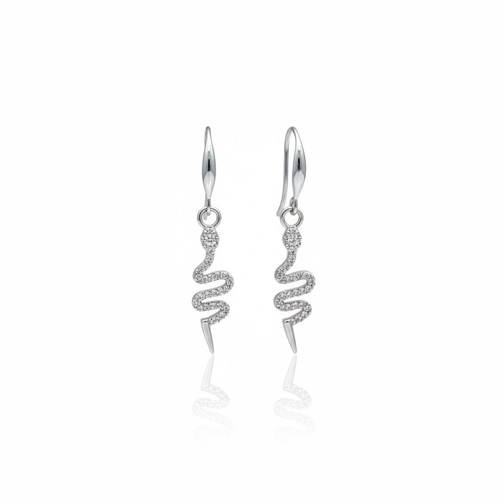 Orecchini Snake Zirconati Argento