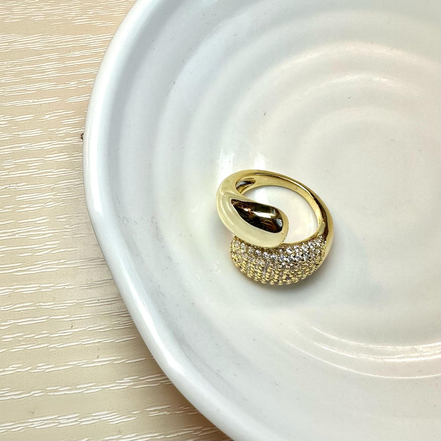 Anello Snake Big Zirconato Oro