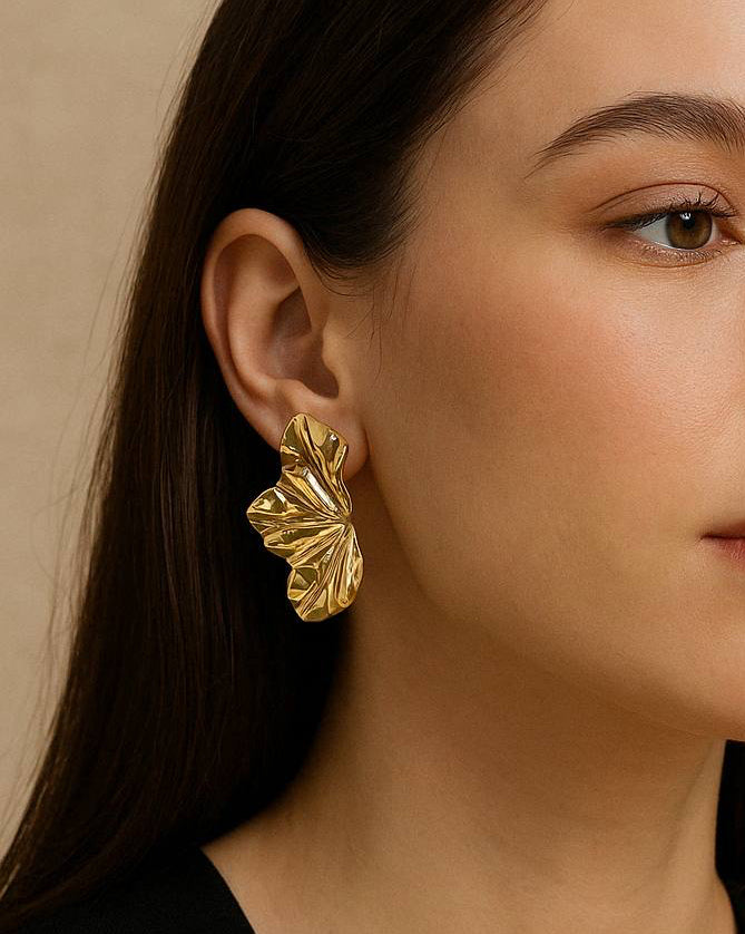 Orecchini Foglia Oro