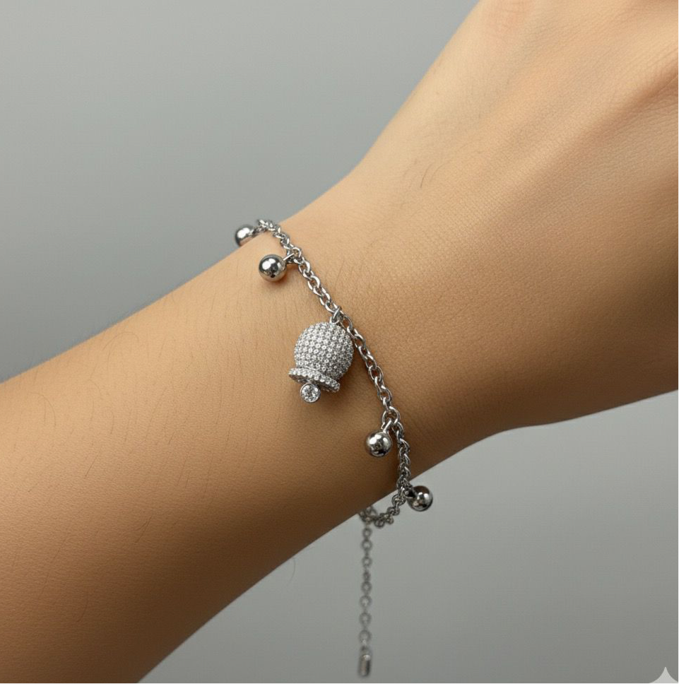 Bracciale Campanelle Sonaglio Argento