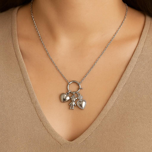 White Heart Necklace