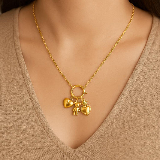 White Heart Necklace