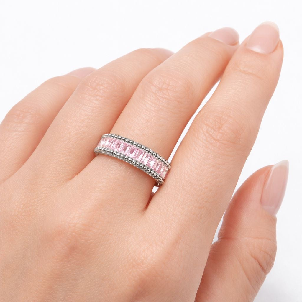 Anello Baguette Rosa