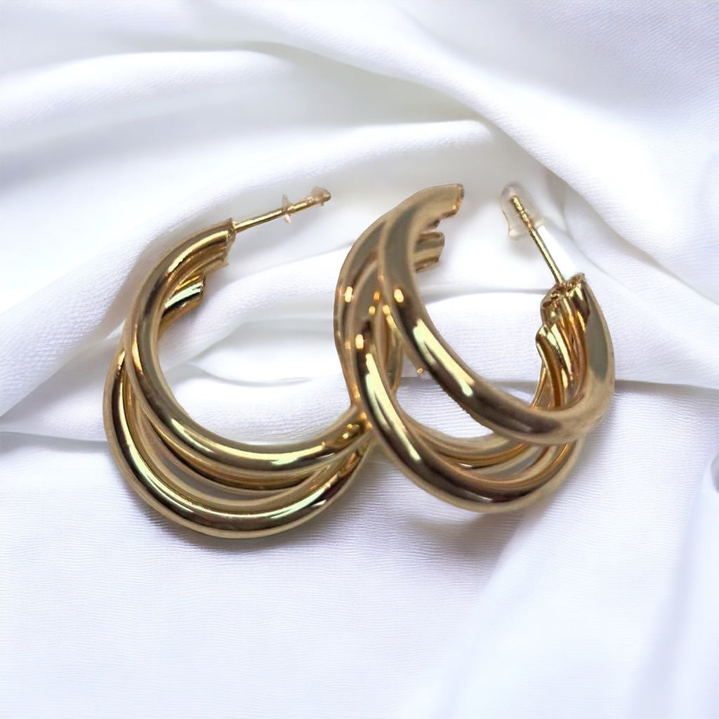 Orecchini Triple oro