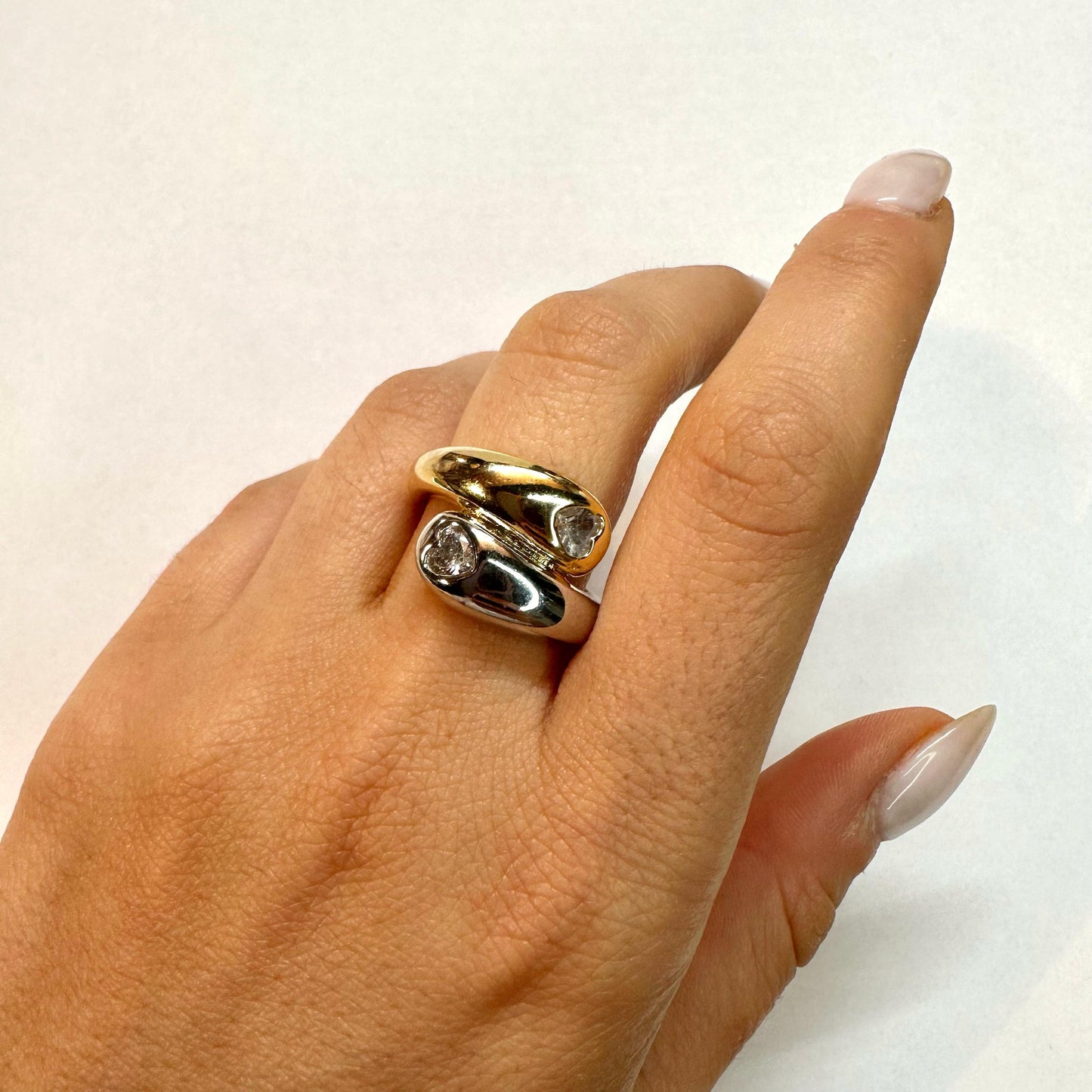 Anello Abbraccio Bicolor