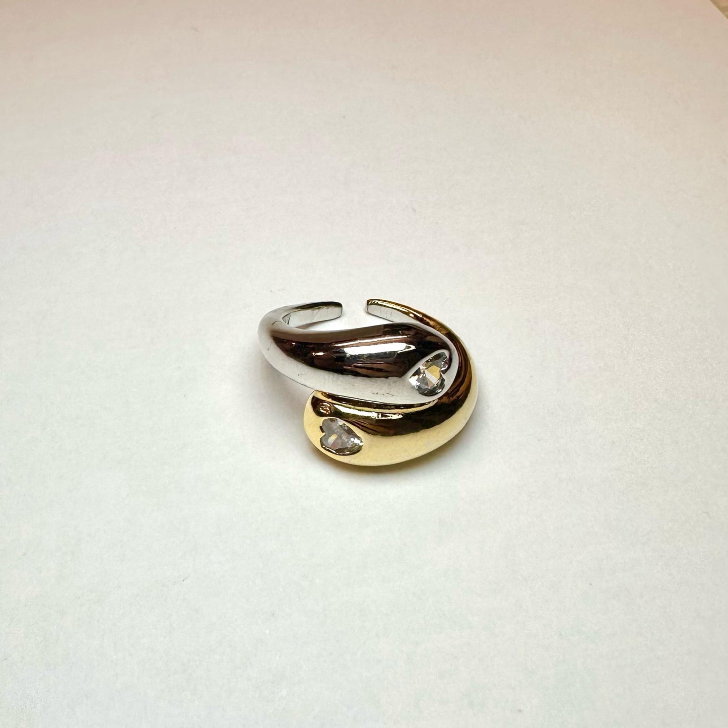 Anello Abbraccio Bicolor