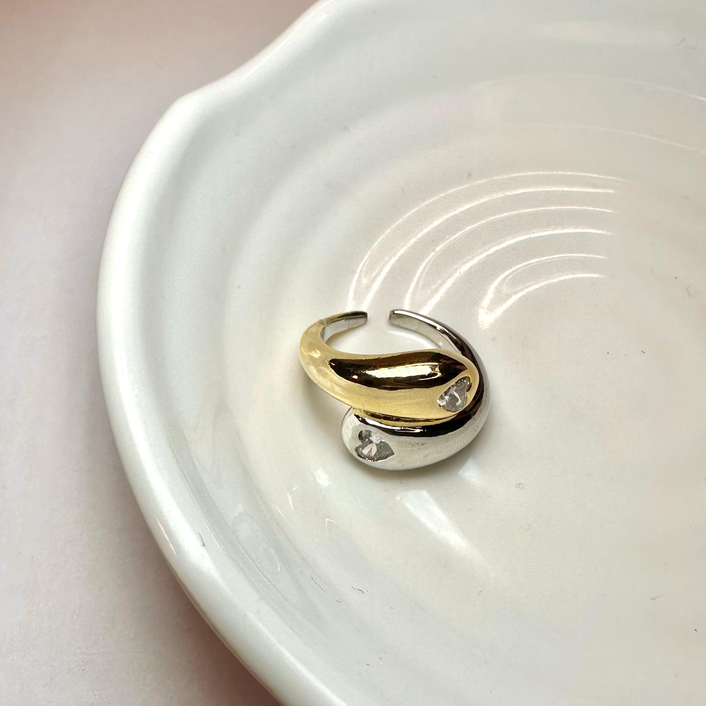 Anello Abbraccio Bicolor