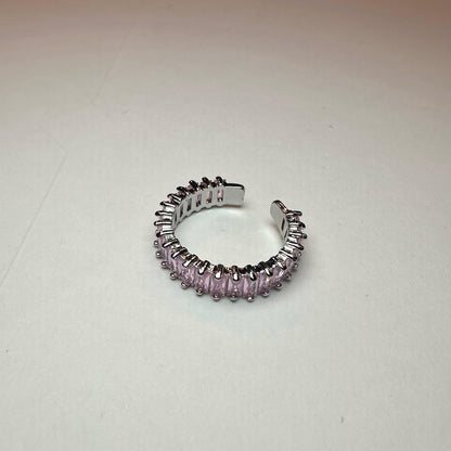 Baguette-Ring aus rosa Silber