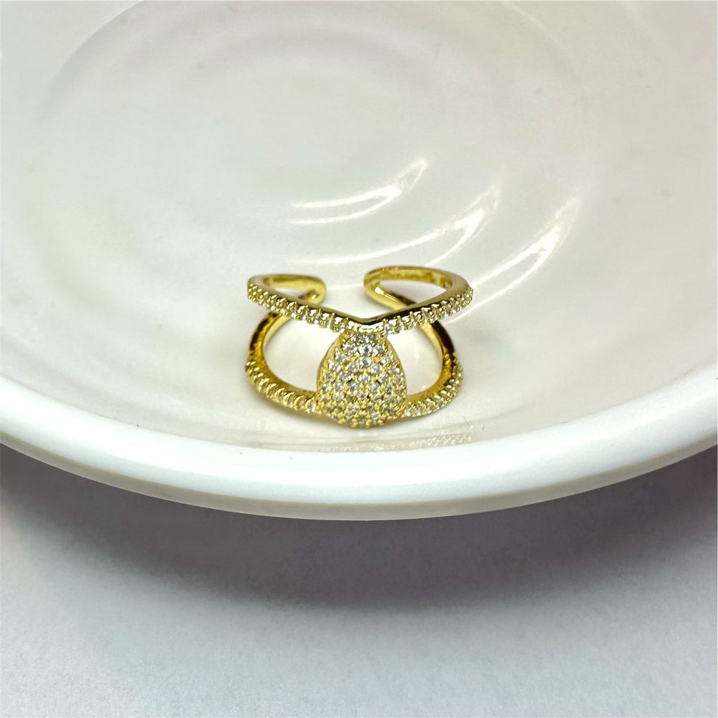 Anello Drop Oro Zirconato