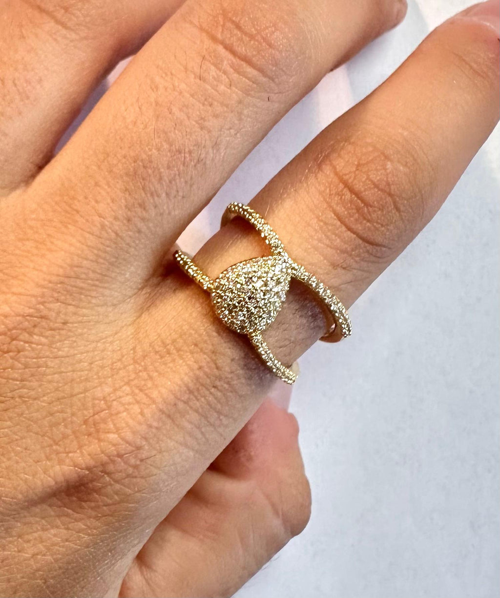 Anello Drop Oro Zirconato