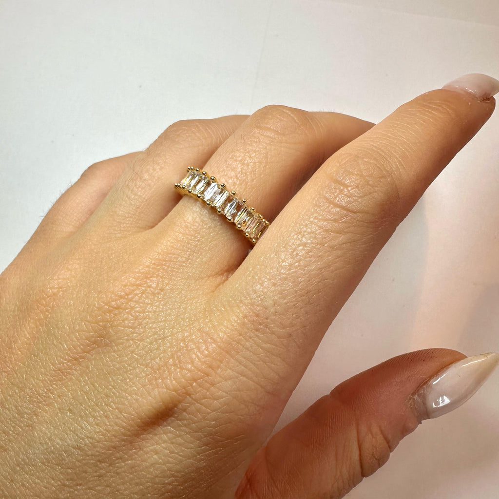 Anello Baguette Oro Bianco