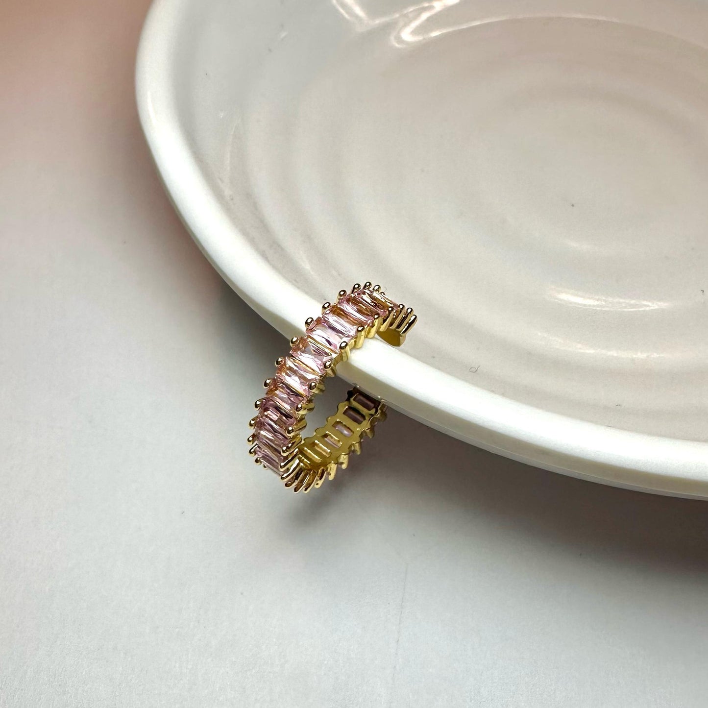 Anello Baguette Oro Rosa