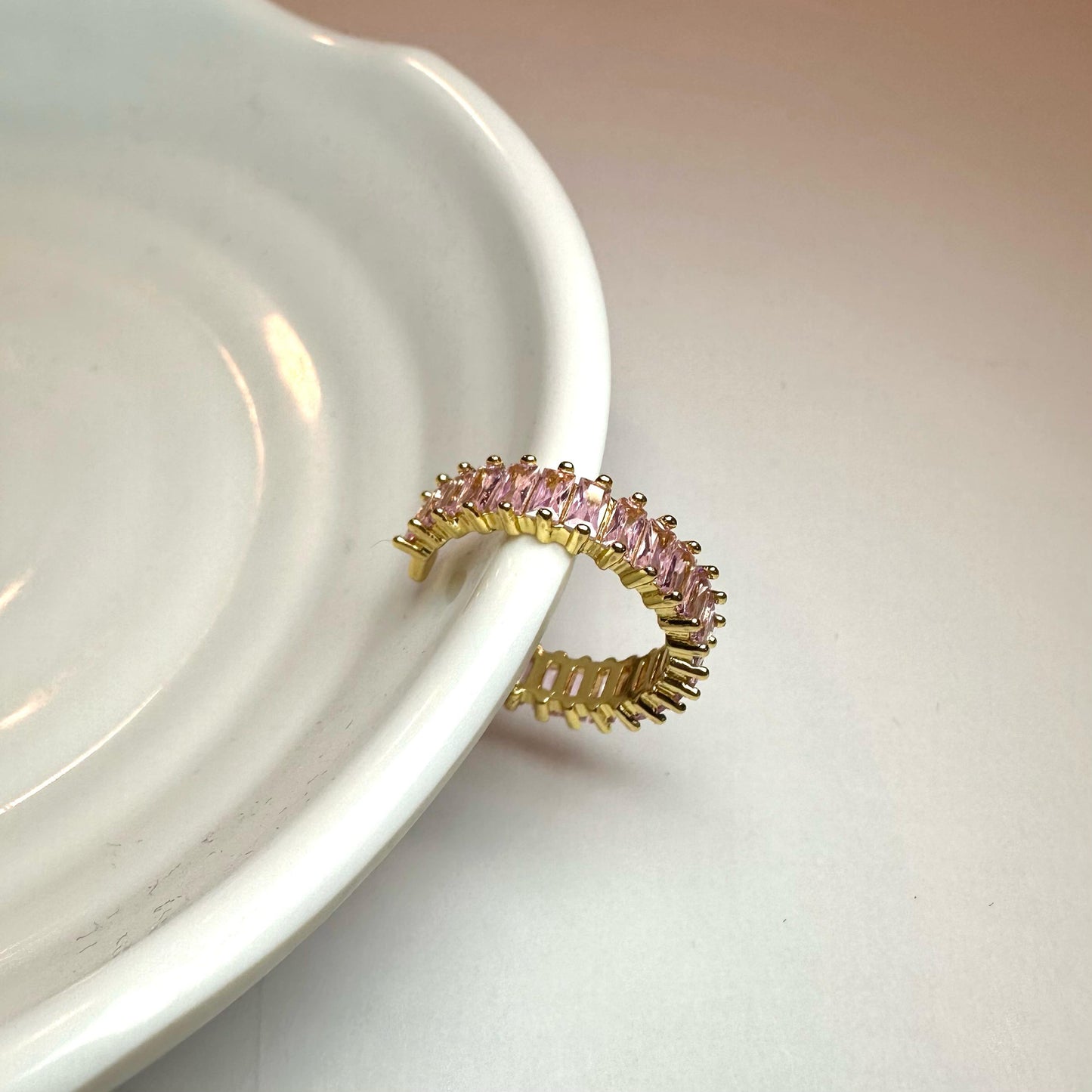 Anello Baguette Oro Rosa