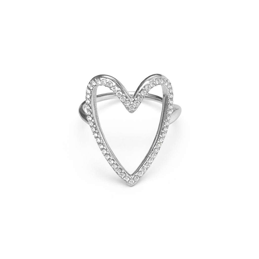 Anello Cuore Minimal Zirconato