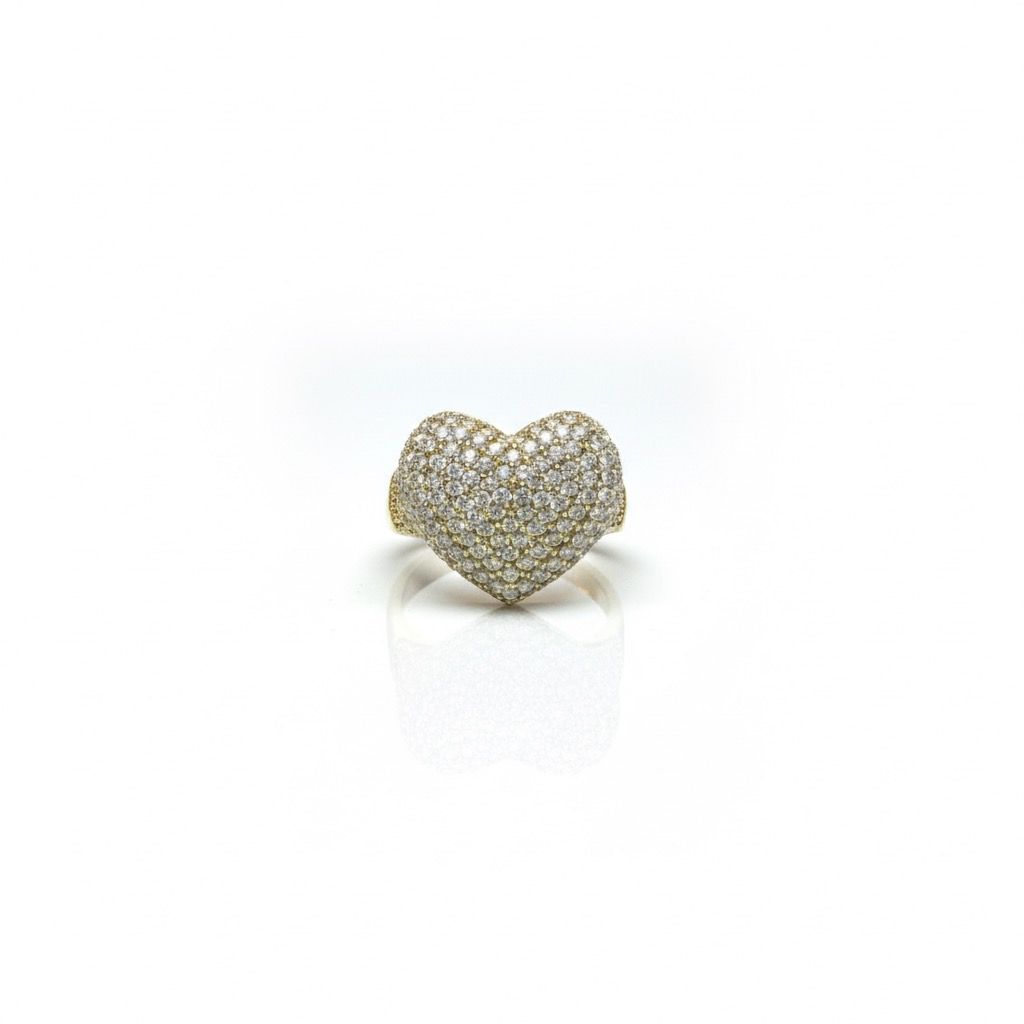 Anello Cuore Pavè Oro