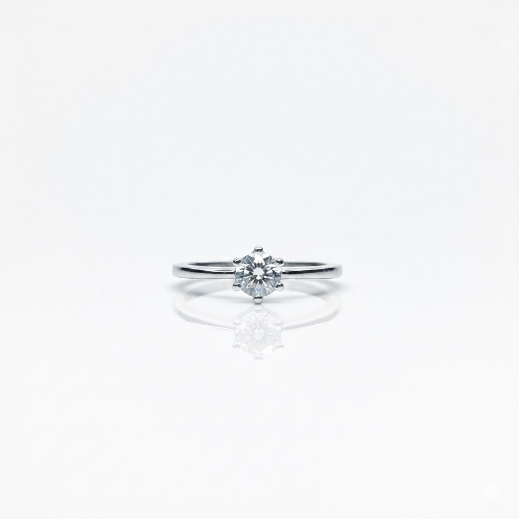 Anello Solitario Argento