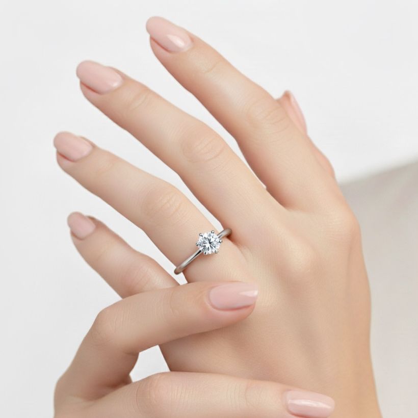 Anello Solitario Argento