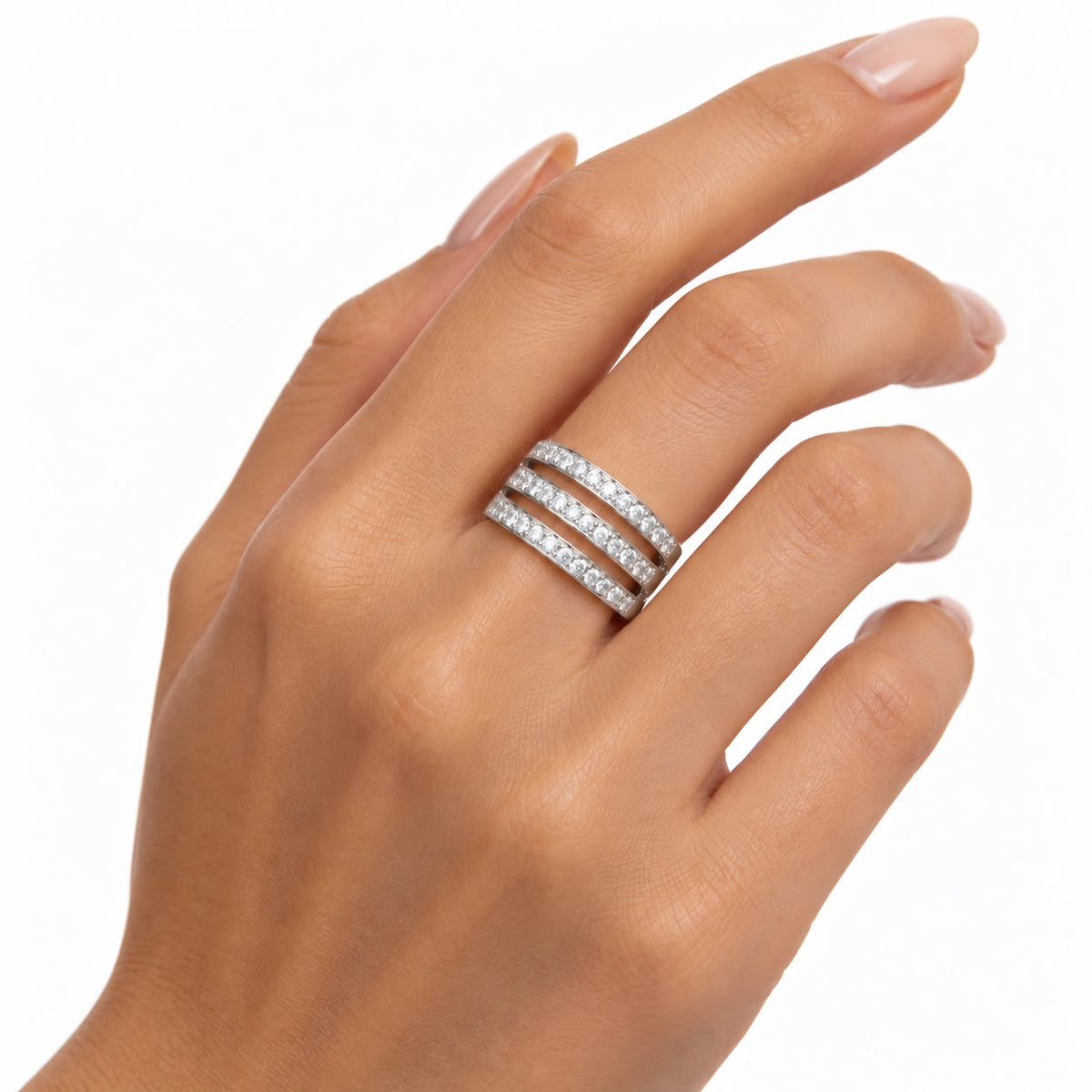 Anello Trinity Zirconato