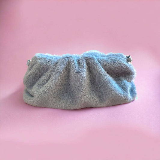 Pochette Clutch peluche Azzurra