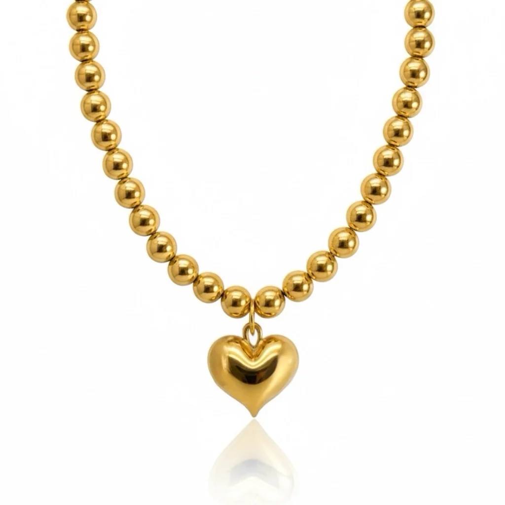 White Heart Necklace