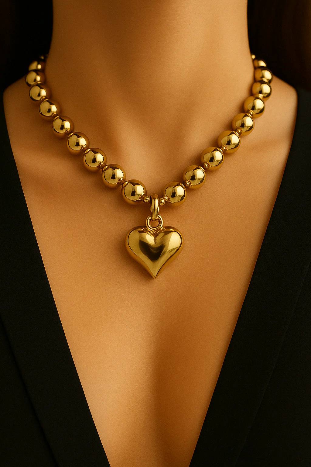 White Heart Necklace