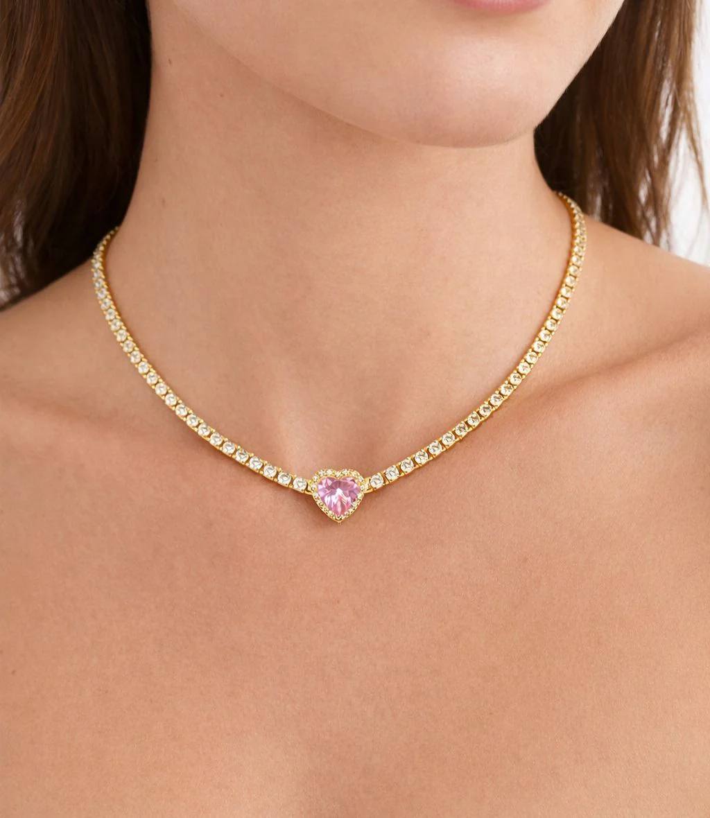 White Heart Necklace