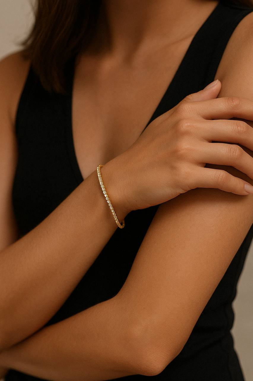 Goldenes Tennisarmband