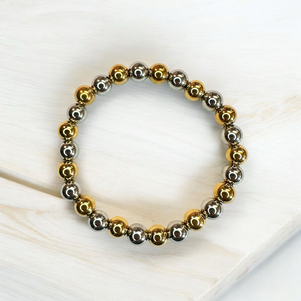 Zweifarbiges Kugelarmband