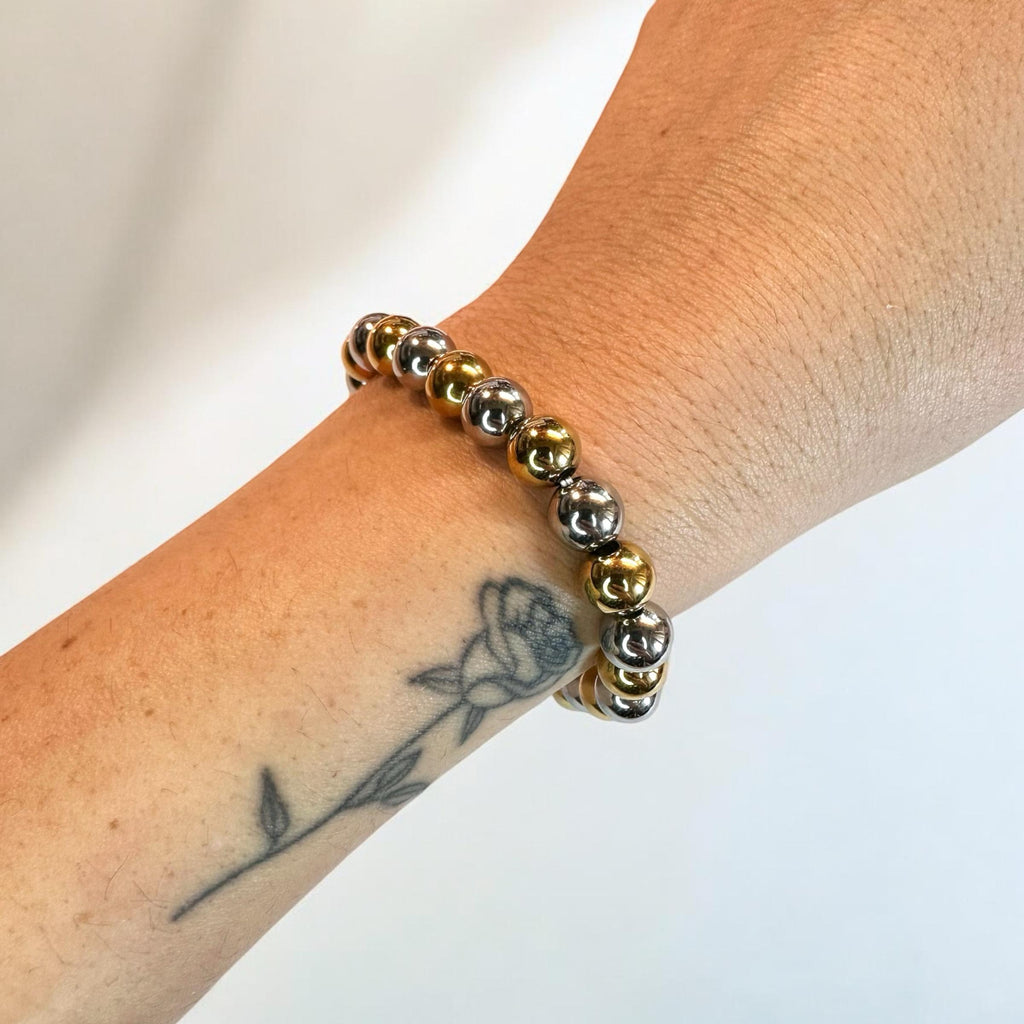 Zweifarbiges Kugelarmband