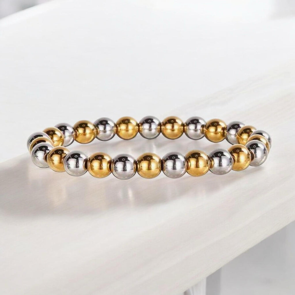 Zweifarbiges Kugelarmband
