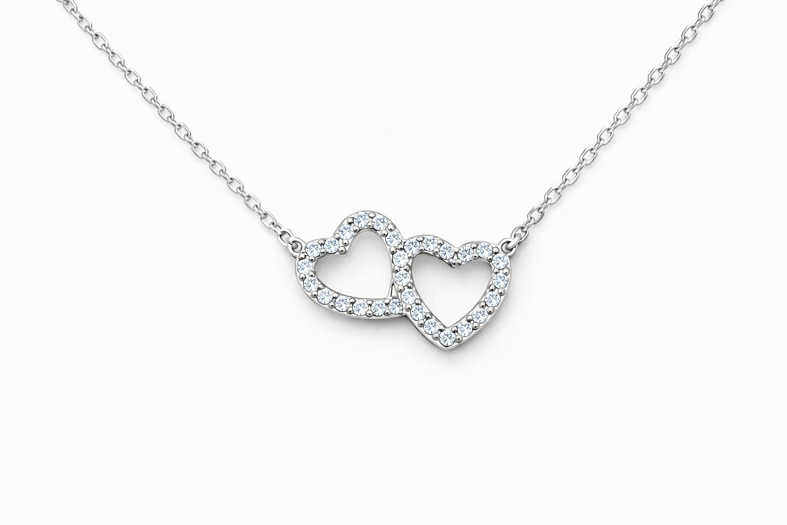 White Heart Necklace