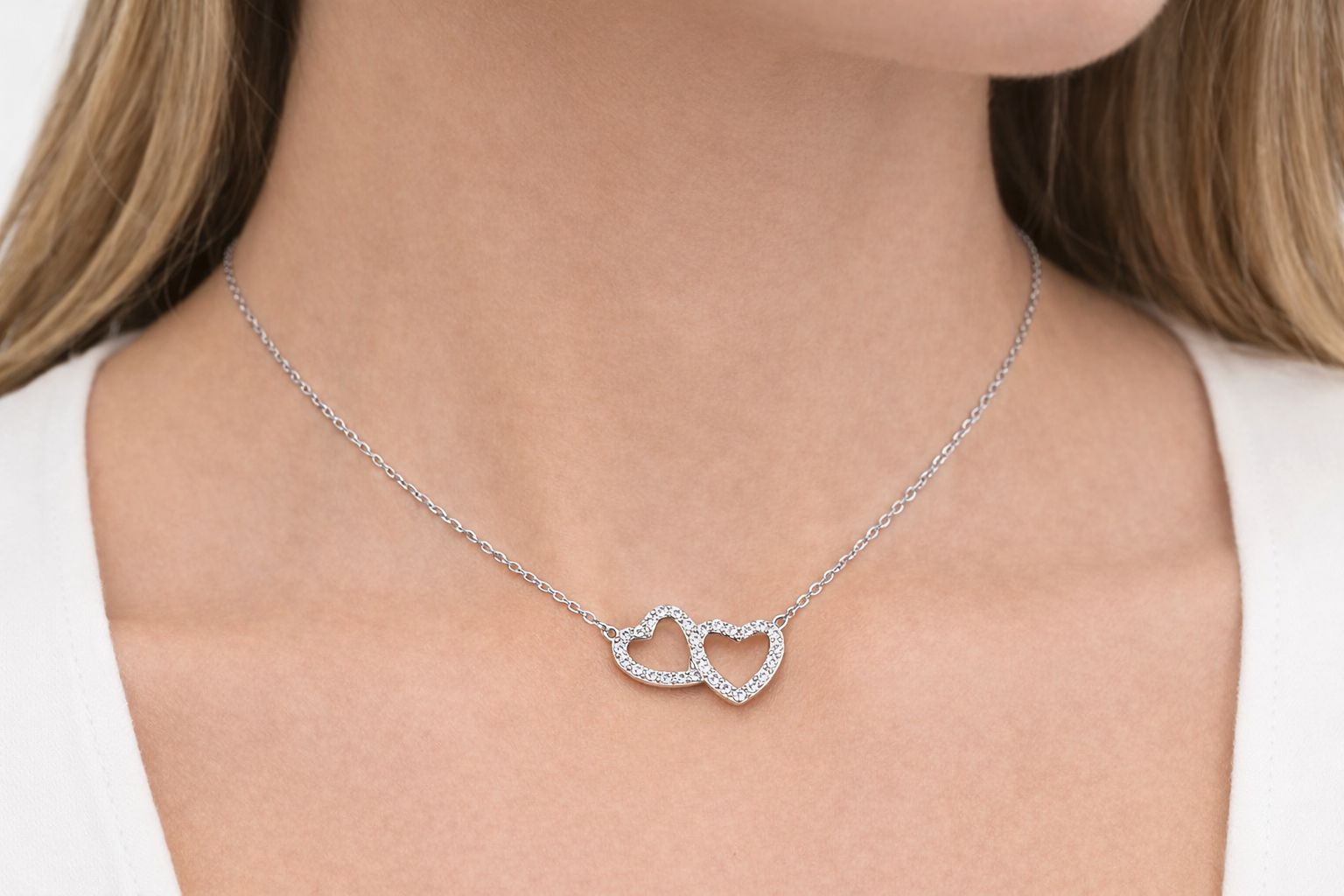 White Heart Necklace