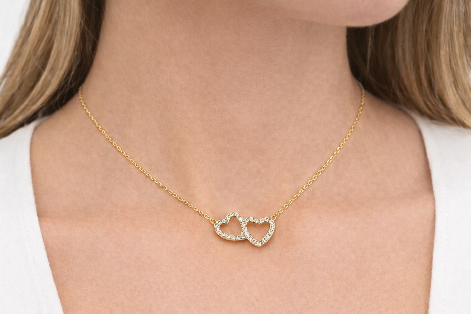 White Heart Necklace