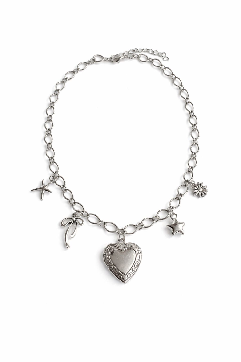 White Heart Necklace