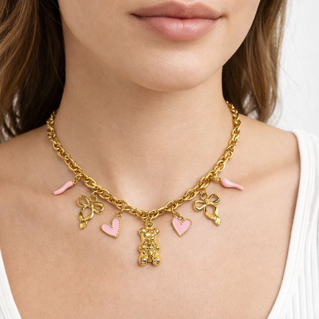 White Heart Necklace