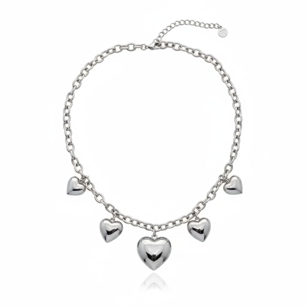 White Heart Necklace