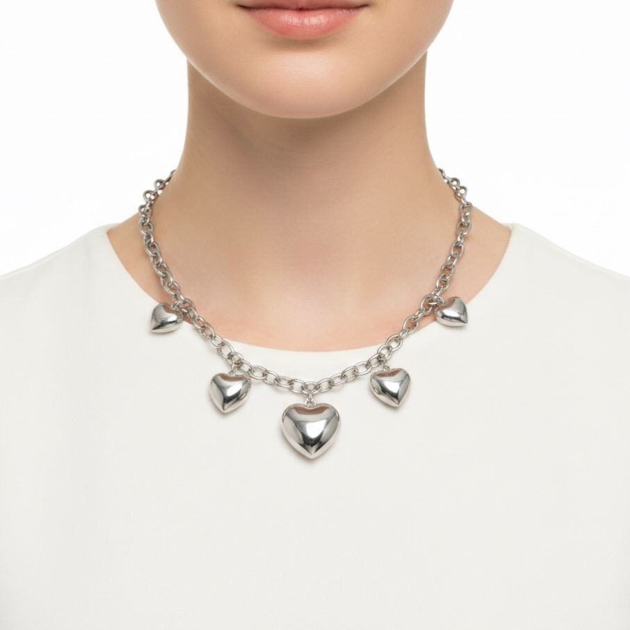 White Heart Necklace