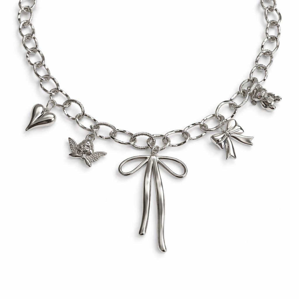 White Heart Necklace